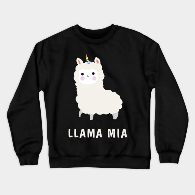 Llama Mia Llamacorn Unicorn Rainbow Crewneck Sweatshirt by DesIndie